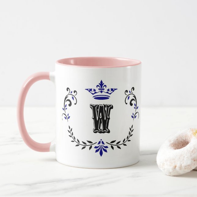Caneca Coroa Versa Monograma 'W' (Com Donut)