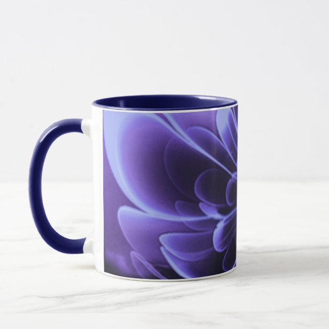 Caneca Corolla Azul Dobrada Para Cima De Petais (Esquerda)