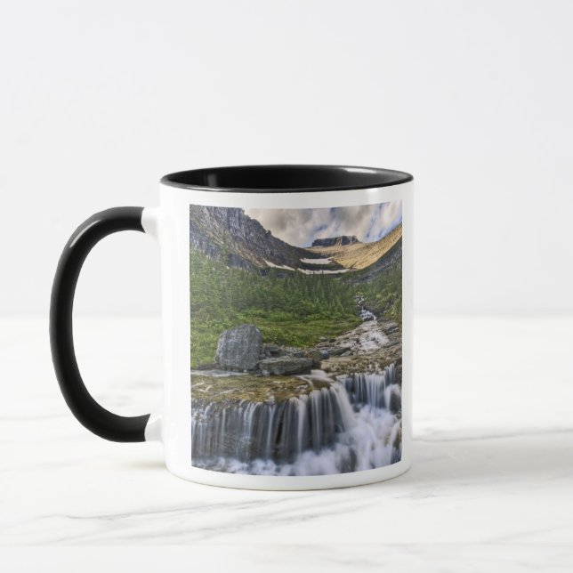 Caneca Córrego em cascata, Parque Nacional Glacier, (Esquerda)