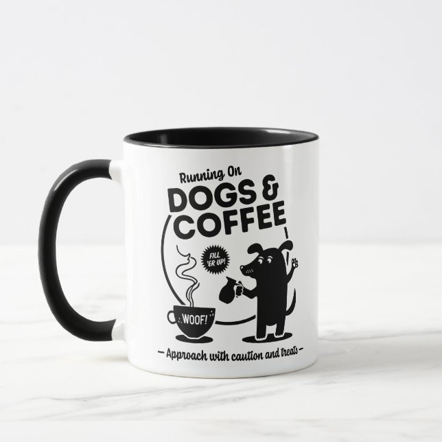 Caneca Correndo com Cachorros e Café 11 oz. Combo (Esquerda)