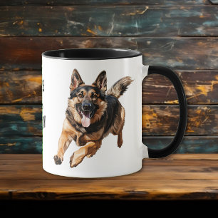 Caneca Correndo o German shepherd Cachorro Agarrar o Dia