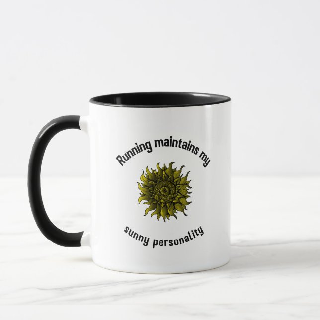 Caneca Correr mantém a minha personalidade alegre (Esquerda)