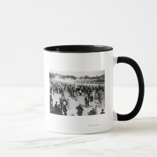 Caneca Corrida de cavalos na fotografia de Saratoga