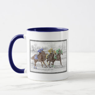 Caneca Corrida de Três Cavalos - Pescoço e Pescoço