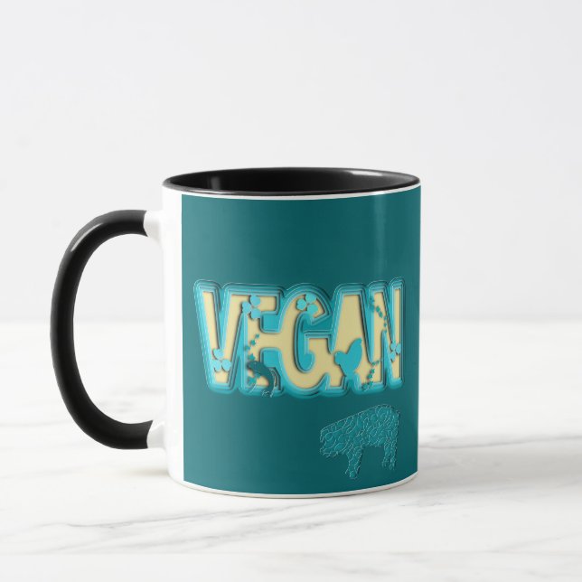 Caneca Corte de papel vegetariano (Esquerda)