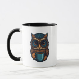 Caneca "Coruja Bonita com Taça de Café" Design engraçado