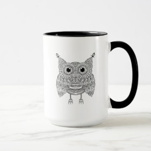 Caneca Coruja bonito do Doodle