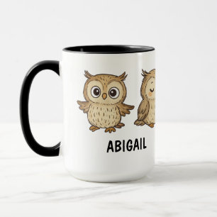 Caneca Coruja Desenhada à Mão Personalizada Fofa