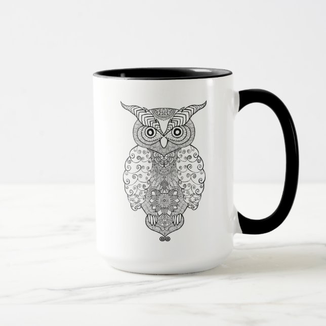 Caneca Coruja do Doodle (Direita)