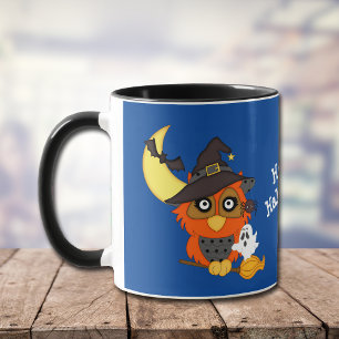 Caneca Coruja Hoot e Halloween Fantasma