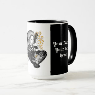 Caneca Coruja Noturna Gótica e mulher