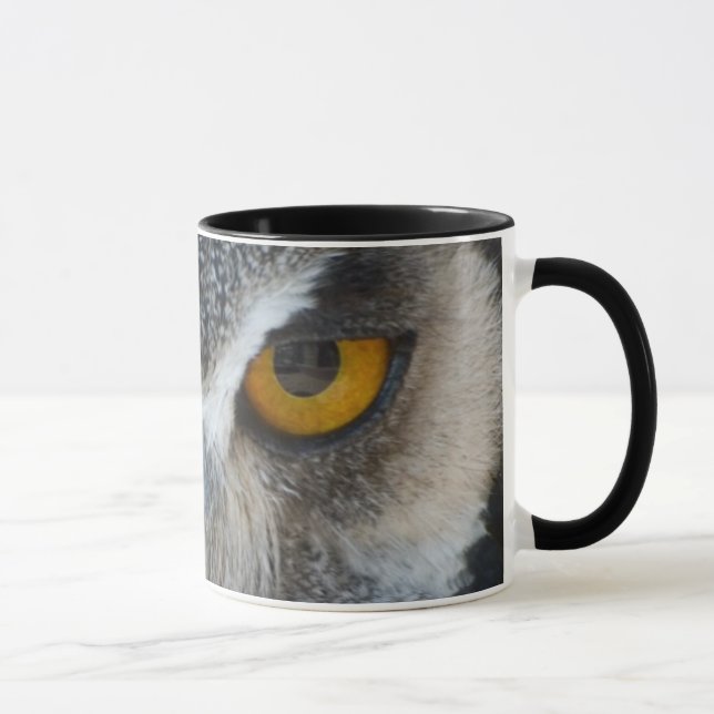 Caneca Coruja preto e branco macro (Direita)