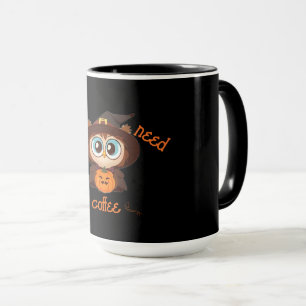 Caneca Coruja/Queda/Outono/Halloween/abóbora