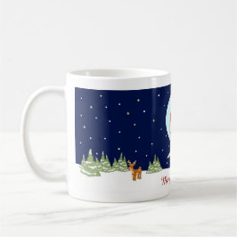 Caneca Corujas com chapéus do papai noel e lenços do Xmas