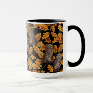 Caneca Corujas de outono em preto