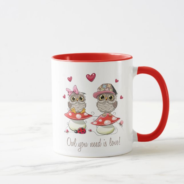 Caneca Corujas felizes dias de os namorados (Direita)