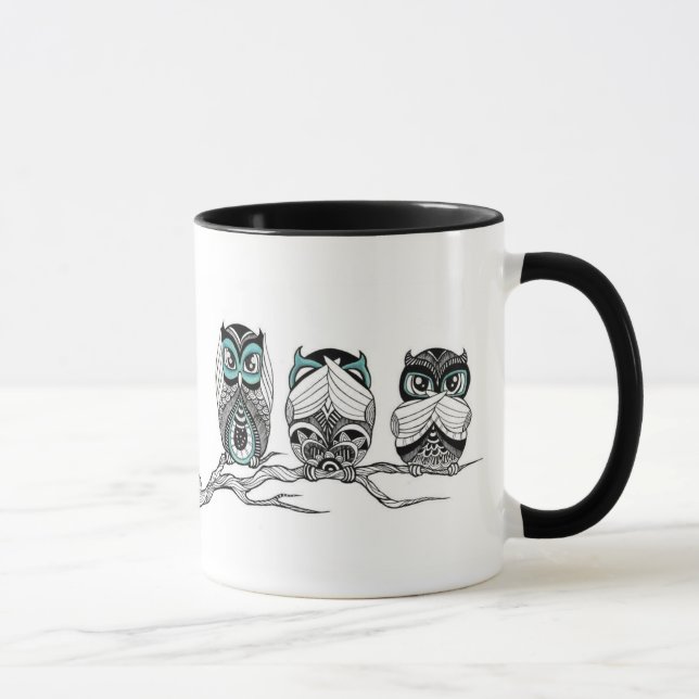 Caneca Corujas Não Ouvem Falam Veem Mal (Direita)