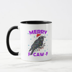 Caneca Corvo Divertido Natal Clássico Estilo Vintage