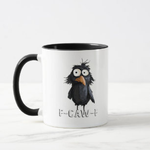 Caneca Corvo, F-Caw-F Pássaro Engraçado F-Caw-F Humor de 