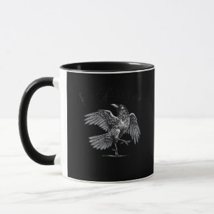 Caneca Corvo, F-Caw-F Pássaro Engraçado Lua Gótica Humor 