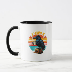 Caneca Corvo Gótico Divertido Halloween F-Caw-F Café Crow