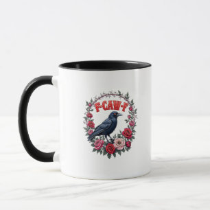 Caneca Corvo Gótico Engraçado Halloween F Caw F Vintage