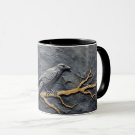Caneca Corvo perfurado em alivio em barra