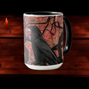 Caneca Corvo Preto e Álamo Japonês Retorcido
