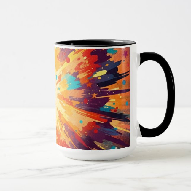Caneca Cosmic Burst Abstract Splatter Art (Direita)