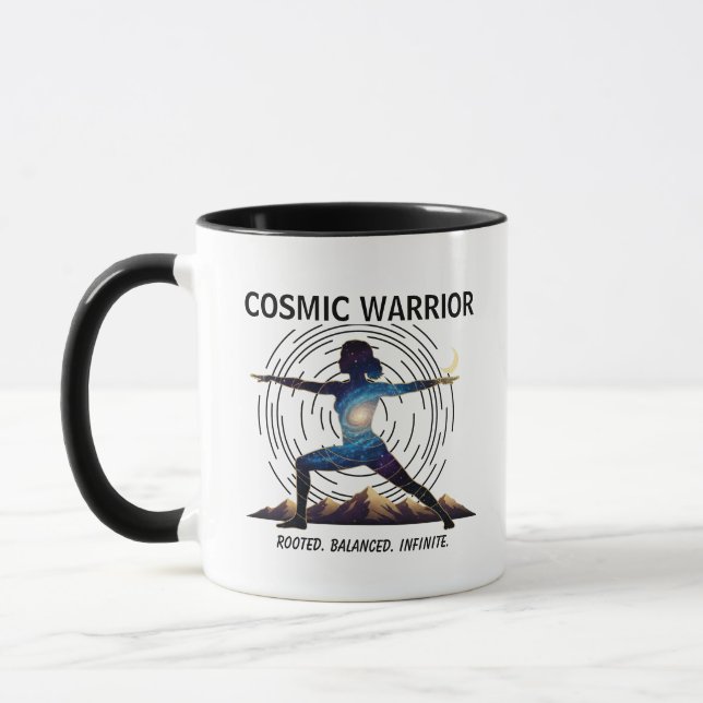 Caneca Cosmic Yoga Warrior | Galaxy Body Pose (Esquerda)