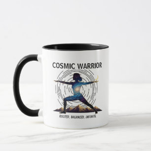 Caneca Cósmico Guerreiro de Yoga   Galáxia Corpo Pose