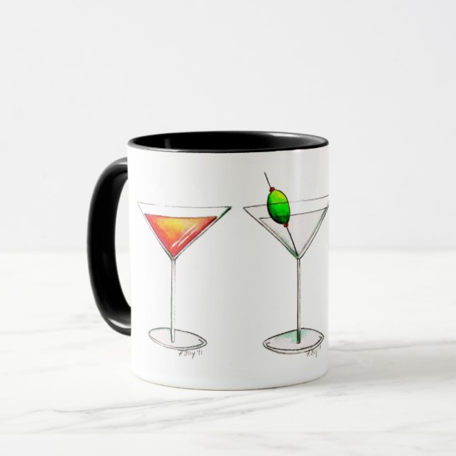 Caneca Cosmopolita Martini Manhattan Cocktail Bebe Mug (Frente Esquerda)