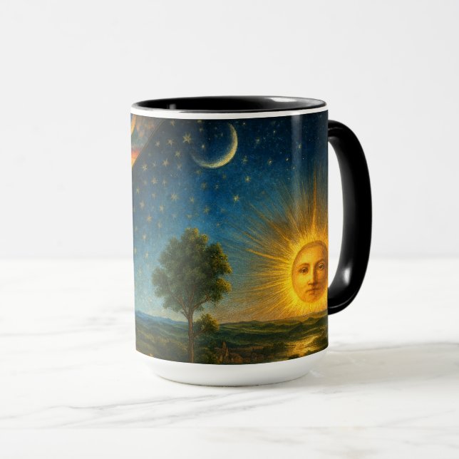 Caneca Cosmos Celestial Derivado da Gravura de Flammarion (Frente Esquerda)