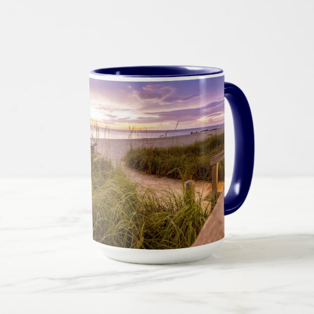 Caneca Costa da praia de Nápoles e oceano calmo | Florida (Frente Esquerda)