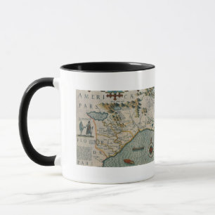 Caneca Costa de North Carolina, detalhe do mapa