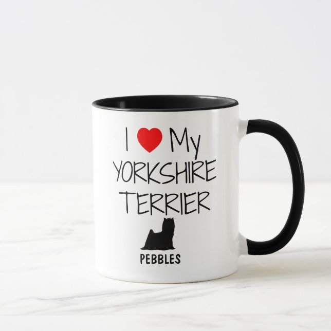Caneca Costume Adoro Meu Yorkshire Terrier (Direita)