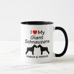 Caneca Costume Adoro Meus Dois Cachorros Gigantes Schnauz