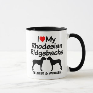 Caneca Costume Adoro Meus Dois Cães Ridgeback Ridgeback R