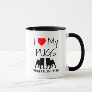 Caneca Costume Adoro Meus Dois Pugs