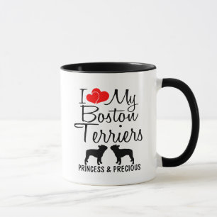 Caneca Costume Amo Meu Mug De Dois Terriers De Boston