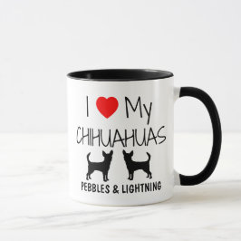 Caneca Costume Amo Meus Dois Chihuahuas