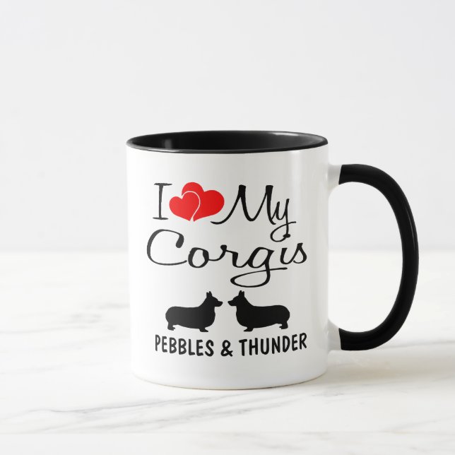 Caneca Costume Amo Meus Dois Corgões (Direita)