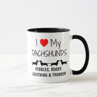 Caneca Costume Amo Meus Quatro Dachshouts
