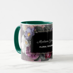 Caneca Costume floral elegante do desenhista