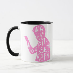 Caneca Cota da silhueta do JJ em rosa pastel