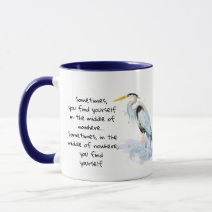 Caneca Cota Inspiradora Azul Heron Excelente de Aquarela