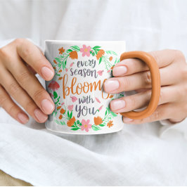 CANECA COTAÇÃO DE AMOR ELEGANTE PERSONALIZADA FLORAL