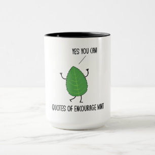 Caneca Cotações Engraçadas Encorajam Mint Puns Piadas Hum