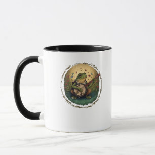Caneca Cottagecore Sapo Tocando Banjo Goblincore Estética