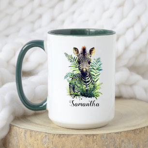 Caneca Cótulo Aquático Floral Bebê Zebra Safari Animal